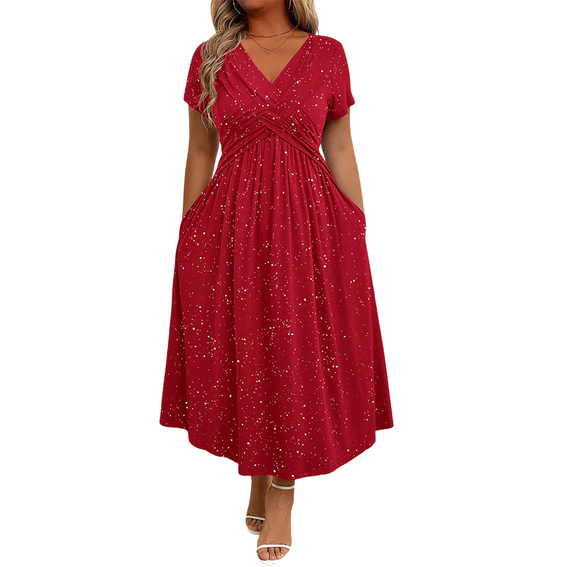 ⏰🔥OFFRE LIMITÉE : 50 % DE RÉDUCTION ! 💖Robe élégante femme à col V avec détail torsadé sur le devant