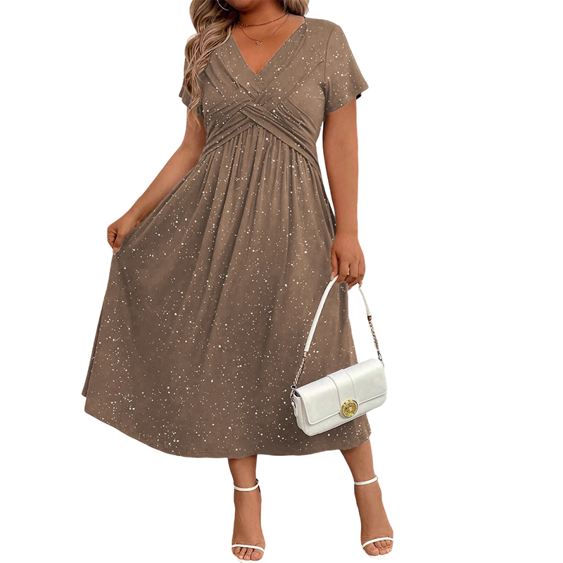 ⏰🔥OFFRE LIMITÉE : 50 % DE RÉDUCTION ! 💖Robe élégante femme à col V avec détail torsadé sur le devant