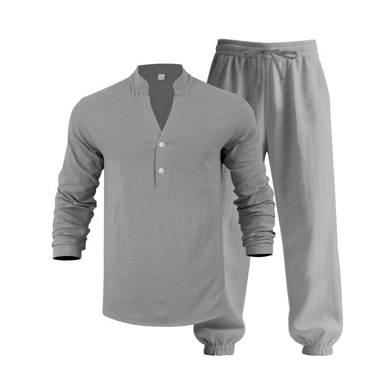 🥳SOLDES 2026🥳💞Plus de 50 000 exemplaires vendus !💥👴👕Ensemble haut et pantalon décontracté pour homme – Col montant, coupe ample et poignets élastiqués ✨