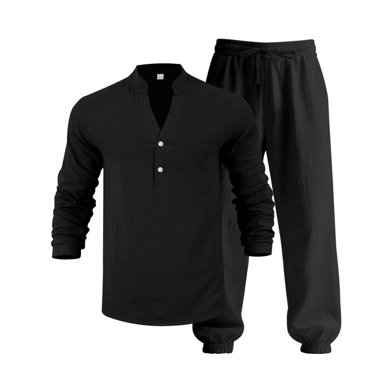 🥳SOLDES 2026🥳💞Plus de 50 000 exemplaires vendus !💥👴👕Ensemble haut et pantalon décontracté pour homme – Col montant, coupe ample et poignets élastiqués ✨