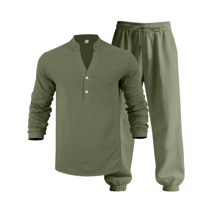 🥳SOLDES 2026🥳💞Plus de 50 000 exemplaires vendus !💥👴👕Ensemble haut et pantalon décontracté pour homme – Col montant, coupe ample et poignets élastiqués ✨