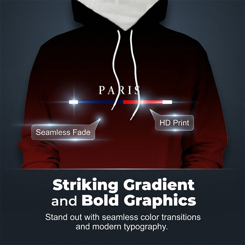 💎 -50% sur Ensemble de Survêtement Dégradé pour Homme💎Design Fondu Noir-Rouge, Sweat à Capuche & Pantalon de Jogging pour Sport & Style Urbain✨