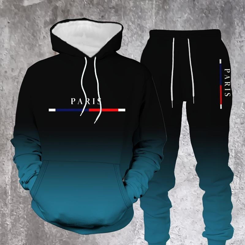 💎 -50% sur Ensemble de Survêtement Dégradé pour Homme💎Design Fondu Noir-Rouge, Sweat à Capuche & Pantalon de Jogging pour Sport & Style Urbain✨