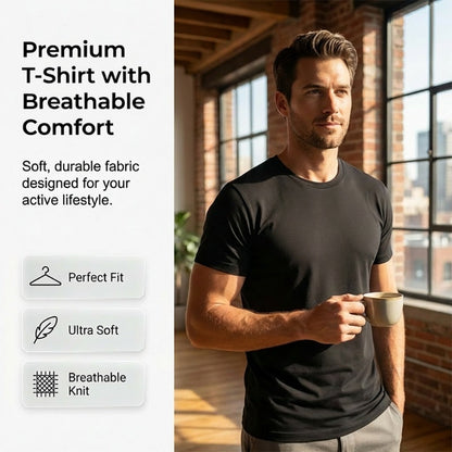 T-shirt à col rond et manches courtes pour homme