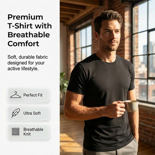 T-shirt à col rond et manches courtes pour homme