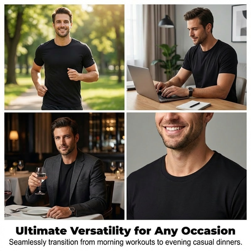 T-shirt à col rond et manches courtes pour homme