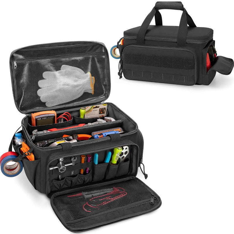 💎✨PROMO -50%🛠️Sac à Outils en Toile Haute Densité – 35 cm, Ultra-Résistant & Bandoulière Amovible (Noir)