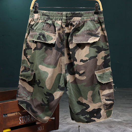 ⏰🔥51 % de réduction pour une durée limitée + livraison gratuite🔥⏰Short cargo camouflage à clous pour homme