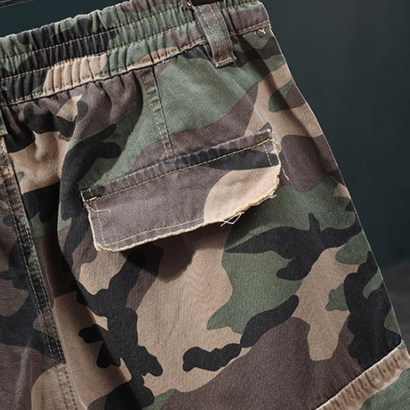 ⏰🔥51 % de réduction pour une durée limitée + livraison gratuite🔥⏰Short cargo camouflage à clous pour homme