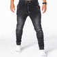 👖🔥50 % de réduction + livraison gratuite🔥👖Pantalon de jogging en jean slim pour homme avec poches zippées