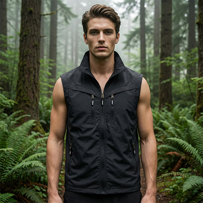🎽 PROMO LIMITÉE 50% DE RÉDUCTION ! ✨ Gilet Utilitaire Homme – Multi-Poches, Polyester Léger & Sans Manches 🌲