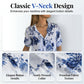Chemise à imprimé floral boutonnée pour femme