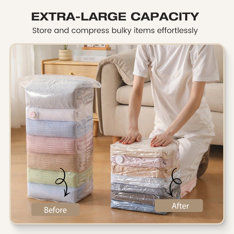 💐54% DE RÉDUCTION ! Sacs Sous Vide pour Rangement – Garde-robe, Literie & Coussins 🛏️🧸【Économisez 50%】