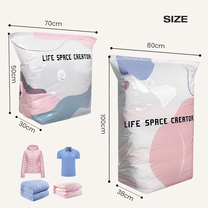 💐54% DE RÉDUCTION ! Sacs Sous Vide pour Rangement – Garde-robe, Literie & Coussins 🛏️🧸【Économisez 50%】