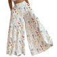 Pantalon large à imprimé floral pour femme