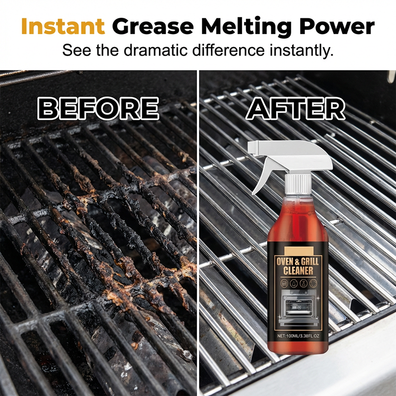 🔥🍖 50% DE RÉDUCTION – Spray dégraissant ultra-puissant à action rapide pour barbecues | Dissout les graisses incrustées en quelques secondes, sans grattage 💨✨