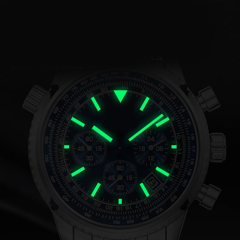 📢📢50 % DE RÉDUCTION !! ⏰ Montre d'affaires classique multifonction pour homme – Acier inoxydable, chronographe et étanche jusqu'à 30 mètres