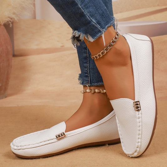 Mocassins plats en similicuir pour femme