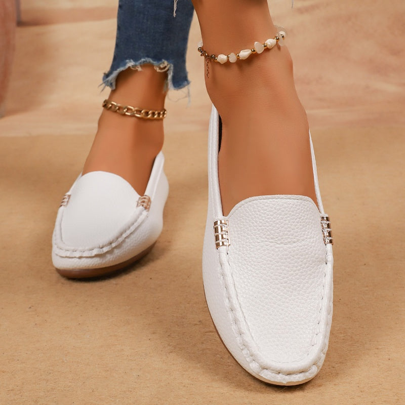 Mocassins plats en similicuir pour femme