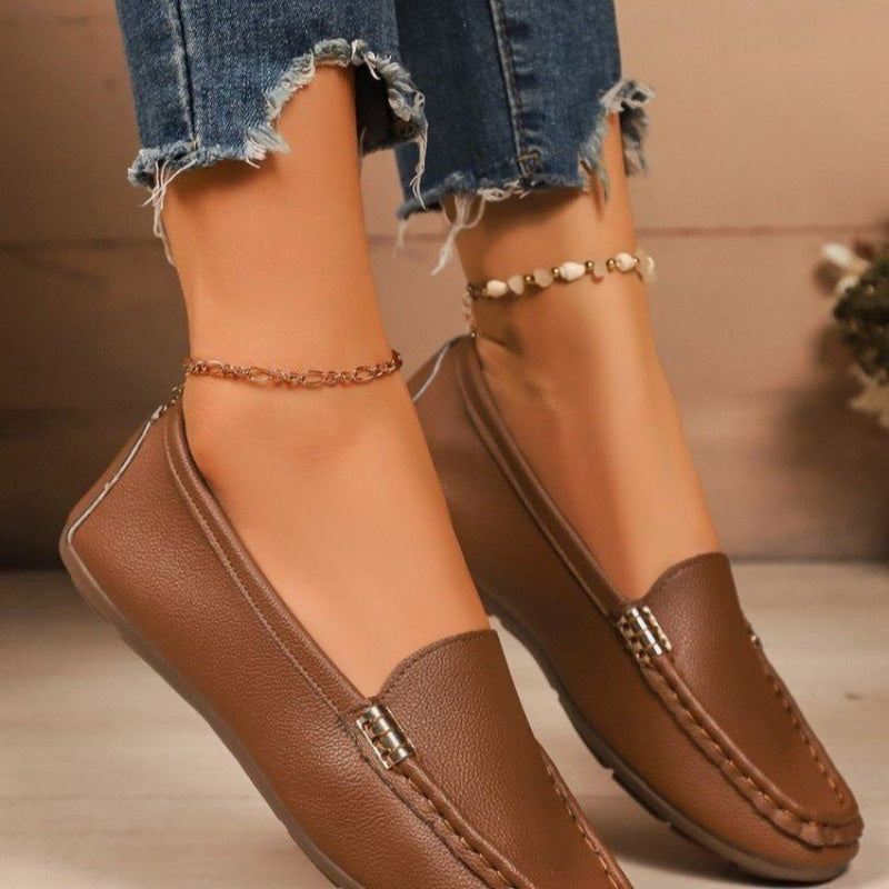 Mocassins plats en similicuir pour femme