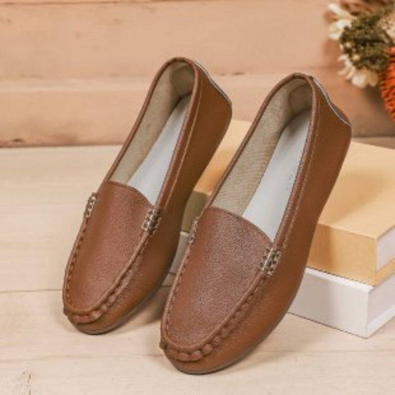 Mocassins plats en similicuir pour femme