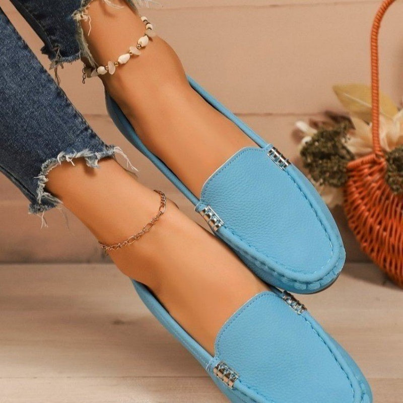 Mocassins plats en similicuir pour femme