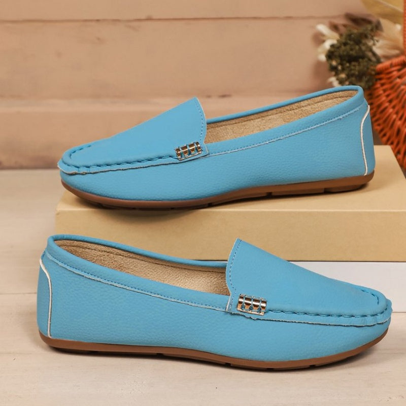 Mocassins plats en similicuir pour femme