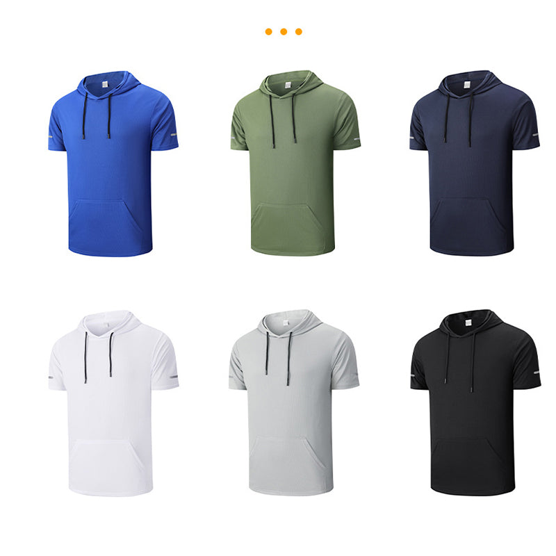 🌞 🎽 T-shirt à capuche pour homme à séchage rapide, à porter toute la journée – Respirant, élégant et doté de nombreuses poches 🧢