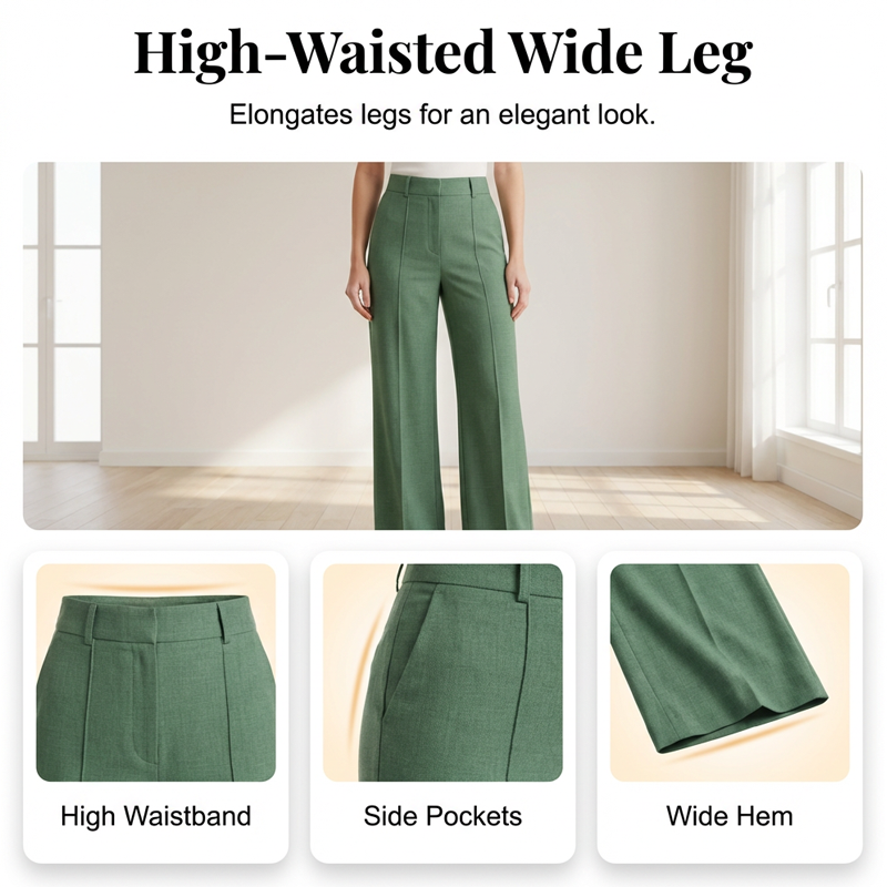 Ensemble composé d'un crop-top chic sans manches et d'un pantalon taille haute