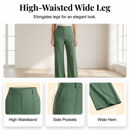 Ensemble composé d'un crop-top chic sans manches et d'un pantalon taille haute
