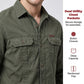 Chemise de travail en coton à manches longues pour homme