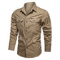 Chemise de travail en coton à manches longues pour homme