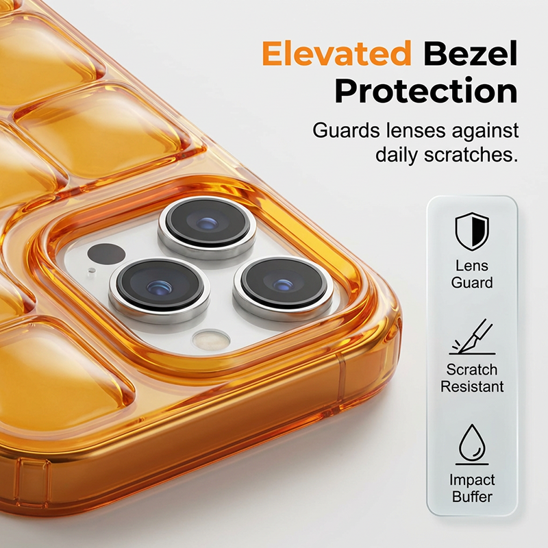 🔥Étui de téléphone élégant transparent à motif quadrillé en relief✈️