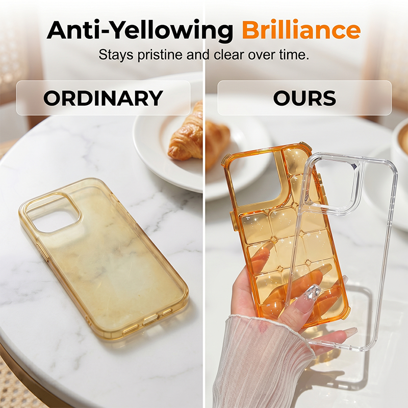 🔥Étui de téléphone élégant transparent à motif quadrillé en relief✈️