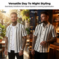 Chemise rétro à manches courtes et motif géométrique tricoté pour homme ✨