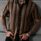 Chemise rétro à manches courtes et motif géométrique tricoté pour homme ✨