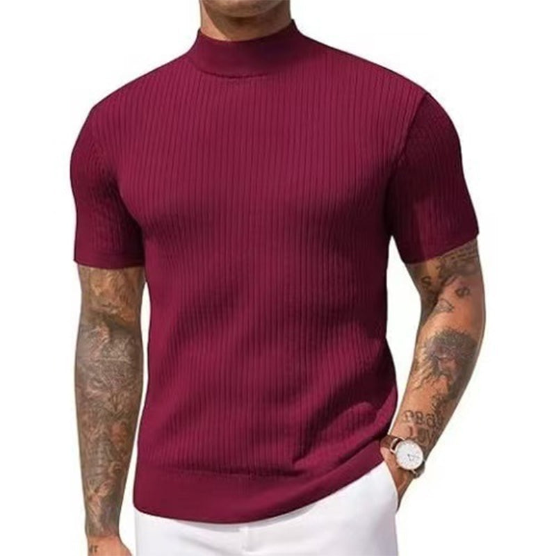 👔 DU CASUAL AU CHIC | T-shirt Côtelé à Col Montant -50 %