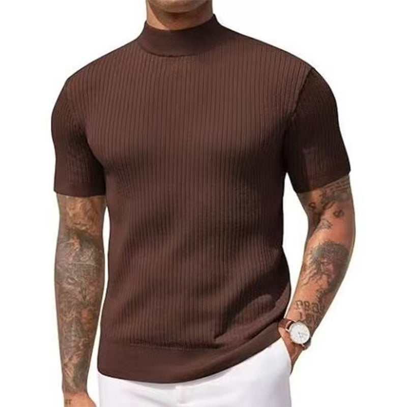 👔 DU CASUAL AU CHIC | T-shirt Côtelé à Col Montant -50 %