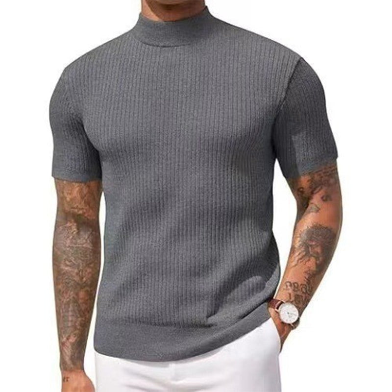 👔 DU CASUAL AU CHIC | T-shirt Côtelé à Col Montant -50 %