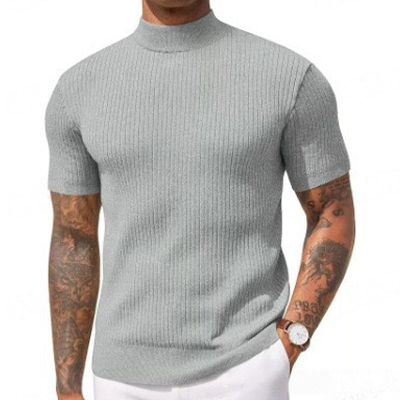 👔 DU CASUAL AU CHIC | T-shirt Côtelé à Col Montant -50 %