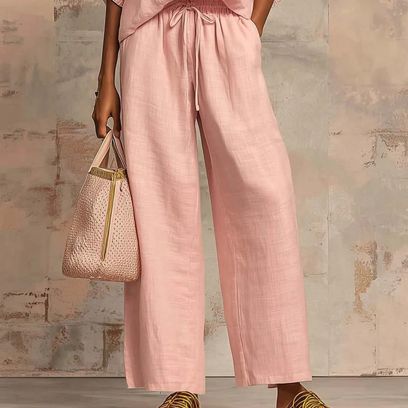 ✨ 50% DE RÉDUCTION ! 👕 Ensemble de Survêtement Décontracté 2 Pièces – Pantalon Large, Manches Bouffantes, Cordon de Serrage 🍂