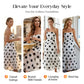 Élégante robe à volants sans bretelles à pois