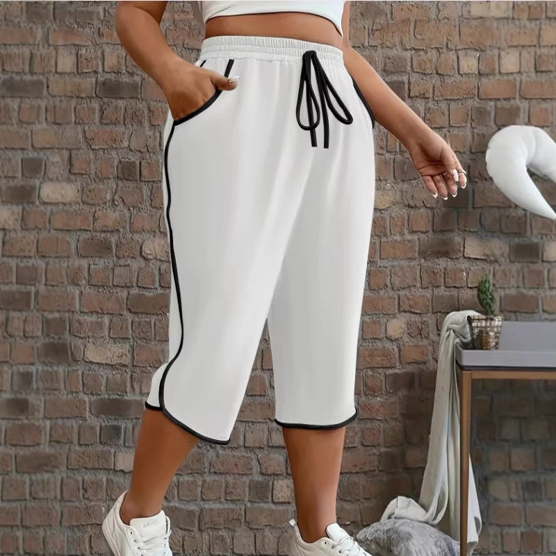 💐50% DE RÉDUCTION ! Pantalon capri à cordon de serrage pour femme – Léger & pratique pour tous les jours 🌸☁️【Offre Limitée】