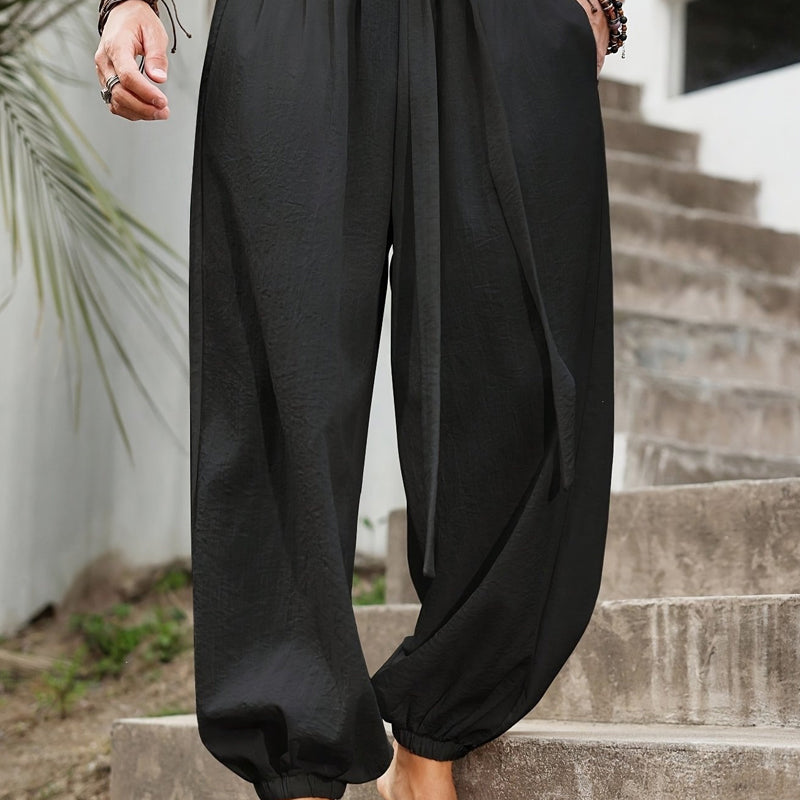 👖 PROMO LIMITÉE 50% DE RÉDUCTION ! ✨ Pantalon Harem Homme – Détendu, Chevilles Élastiques, Coton ✨