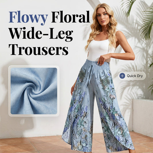 Pantalon large à imprimé et cordon de serrage pour femme