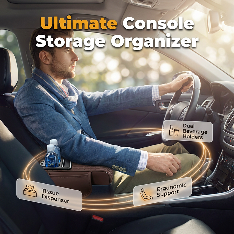 Boîte de rangement multifonction pour console centrale de voiture et accoudoir