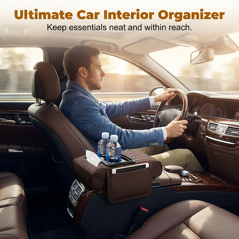 Boîte de rangement multifonction pour console centrale de voiture et accoudoir