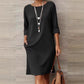 Robe minimaliste à manches trois-quarts avec poches