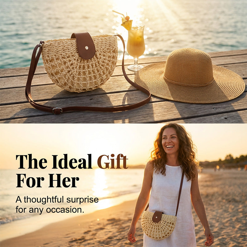 👜 PROMO LIMITÉE 50% DE RÉDUCTION ! ✨ Sac Bandoulière Tissé – Boho, Main, Poche, Réglable ⏰