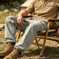 Pantalon cargo en coton et lin pour homme